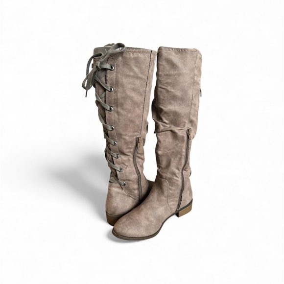 Rampage Shoes - Rampage Women's Lace-Up Taupe Boots